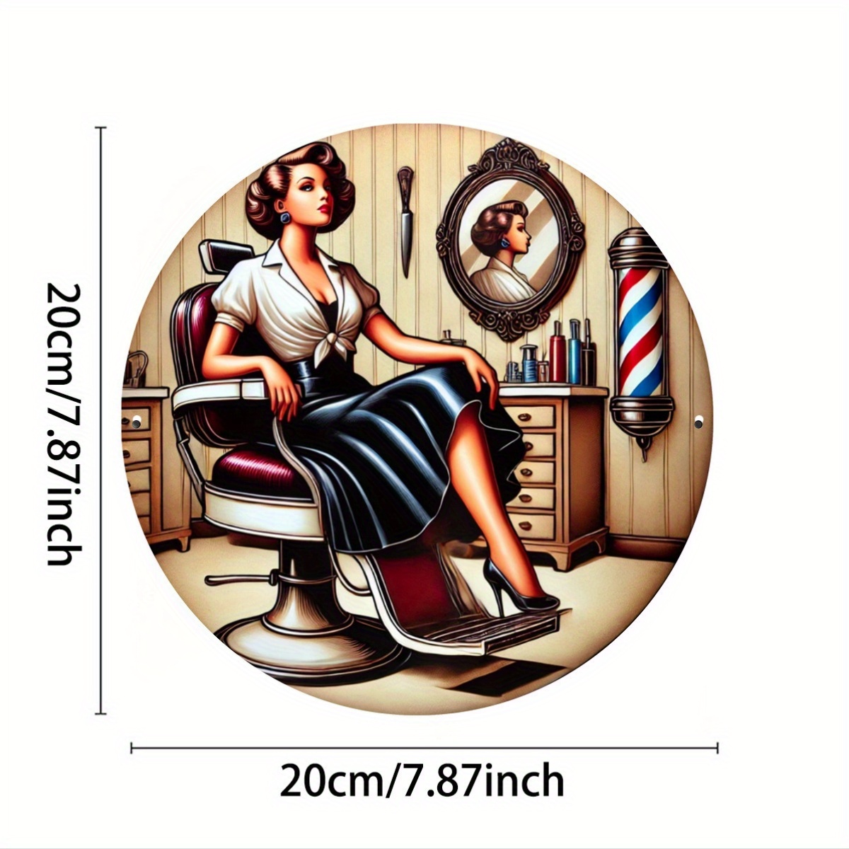 1pc Vintage Barber Shop Metal  - Vintage Collectible Plates recension och pris