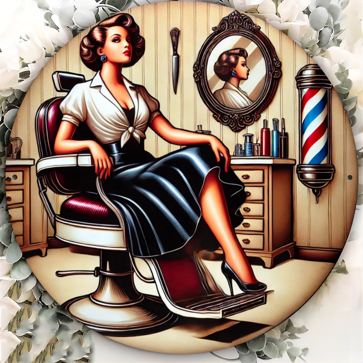 1pc Vintage Barber Shop Metal  - Vintage Collectible Plates recension och pris