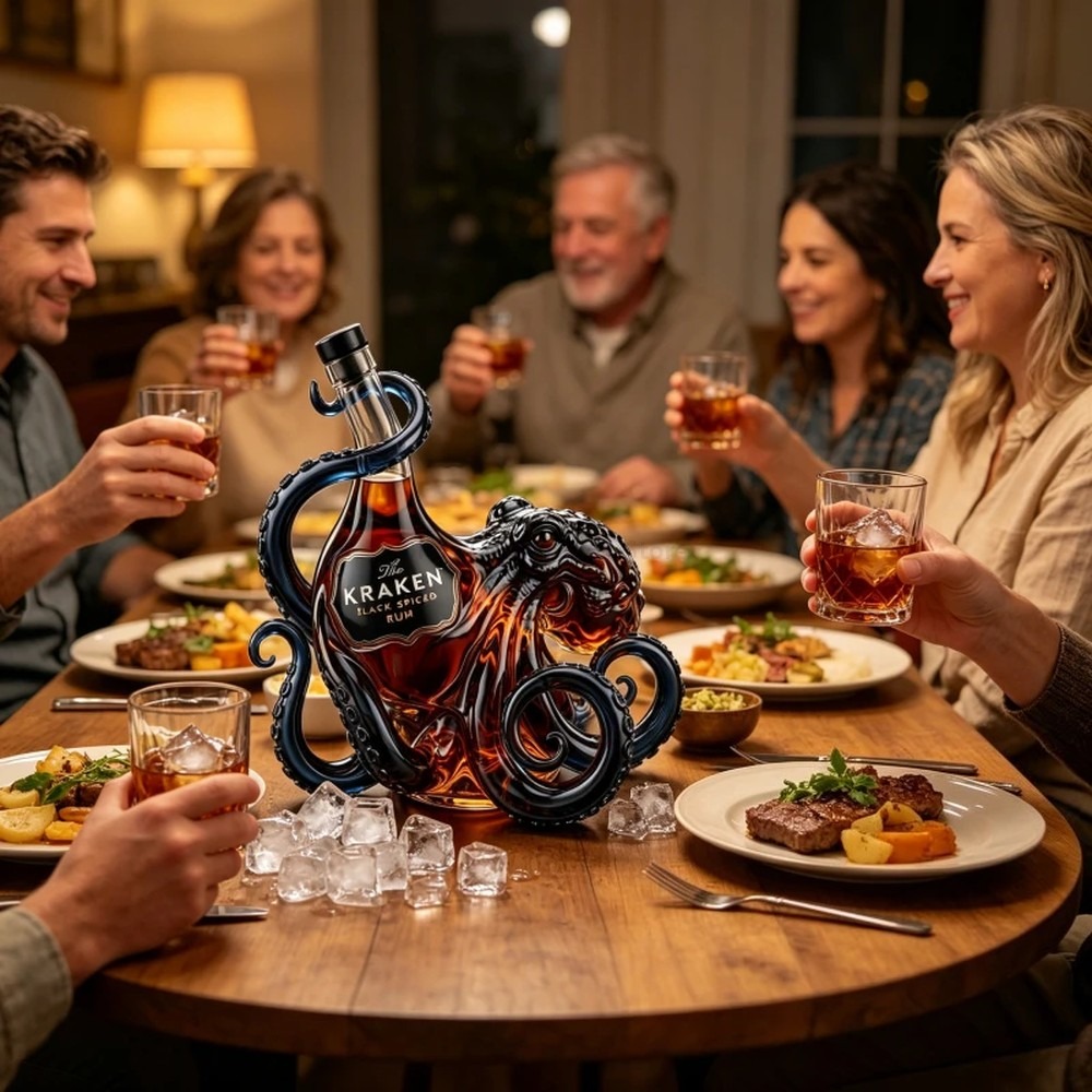 Vintage Kraken Octopus Rum Bot - Vintage Collectible Posters recension och pris