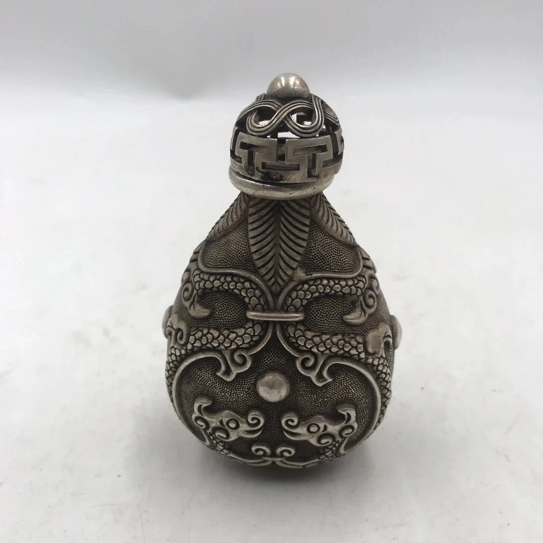 Chinese White Bronze Snuff Bot - Vintage Collectible Bottles recension och pris