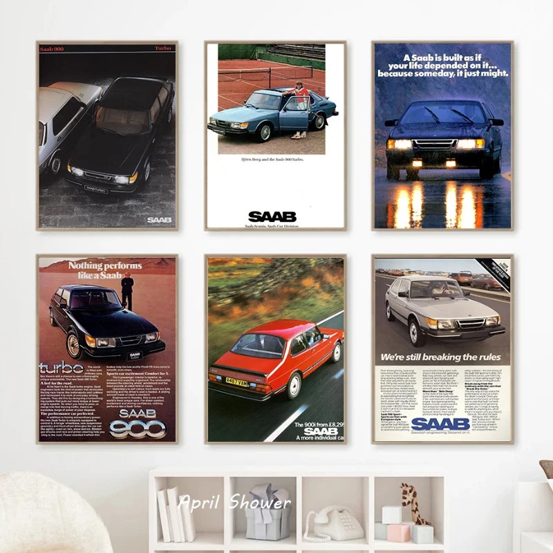 Classic Vintage Saab 900 Turbo - Vintage Collectible Posters recension och pris