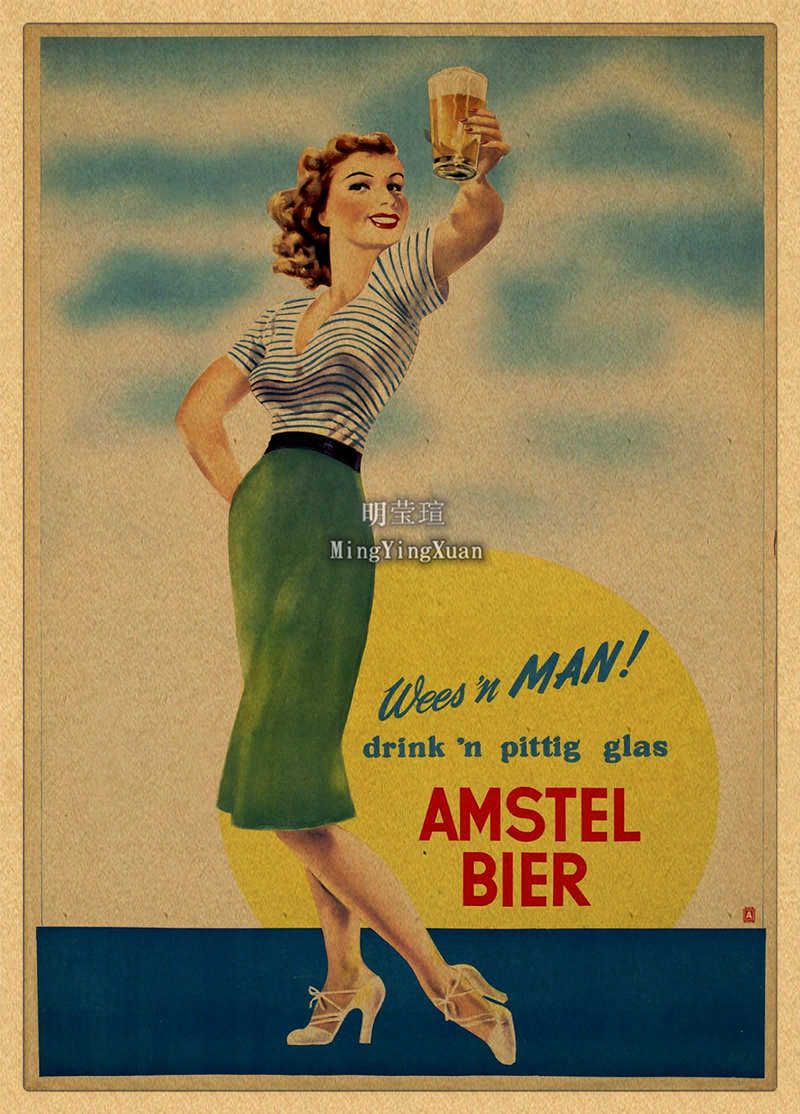 Vintage Beer Wine Drink Chart  - Vintage Collectible Posters recension och pris