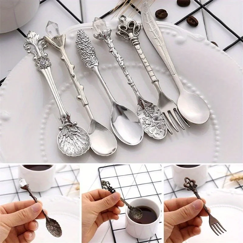 6Pcs/Set Vintage European Pala - Vintage Collectible Spoons recension och pris